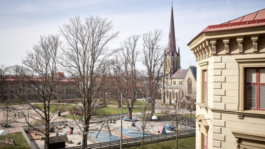 Utsikt mot Hagaparken från Bellmansgatan